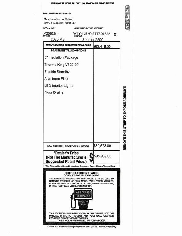 new 2026 Mercedes-Benz Sprinter 2500 car, priced at $94,775