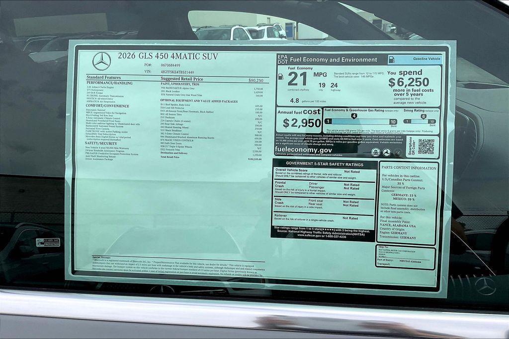 new 2026 Mercedes-Benz GLS 450 car, priced at $102,535