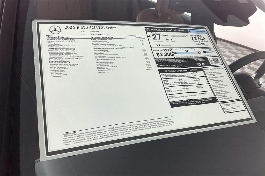 new 2026 Mercedes-Benz E-Class car, priced at $80,725