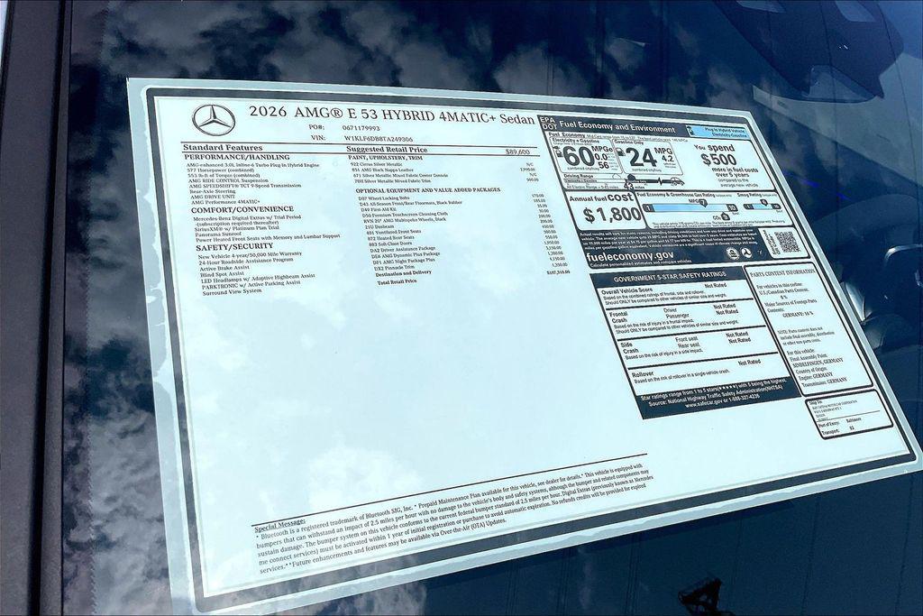 new 2026 Mercedes-Benz AMG E 53 car, priced at $107,310