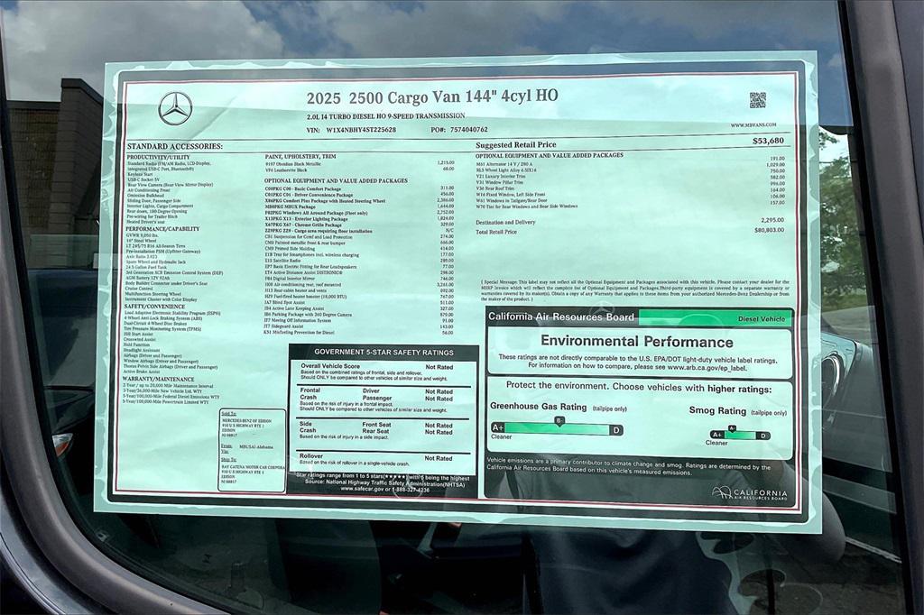 new 2025 Mercedes-Benz Sprinter 2500 car, priced at $80,803