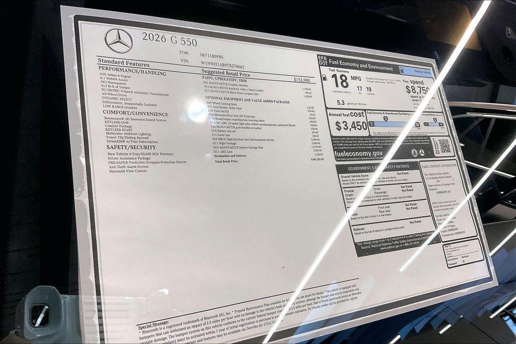 new 2026 Mercedes-Benz G-Class car, priced at $186,305