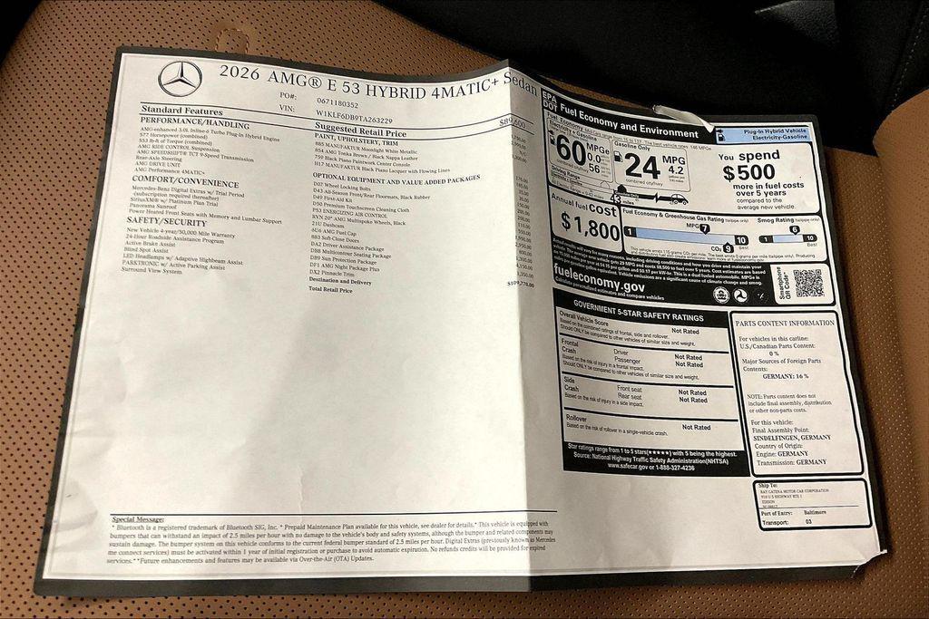 new 2026 Mercedes-Benz AMG E 53 car, priced at $109,770