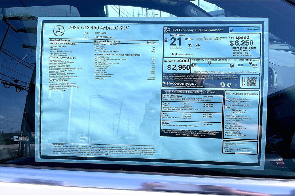 new 2026 Mercedes-Benz GLS 450 car, priced at $93,930