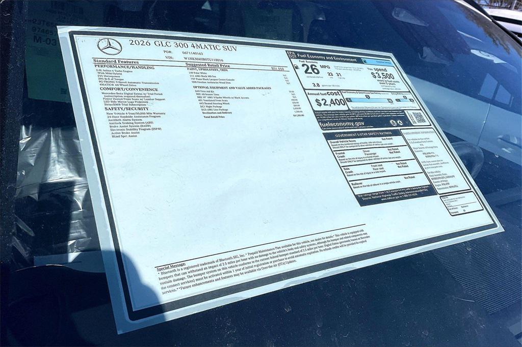 new 2026 Mercedes-Benz GLC 300 car, priced at $57,285