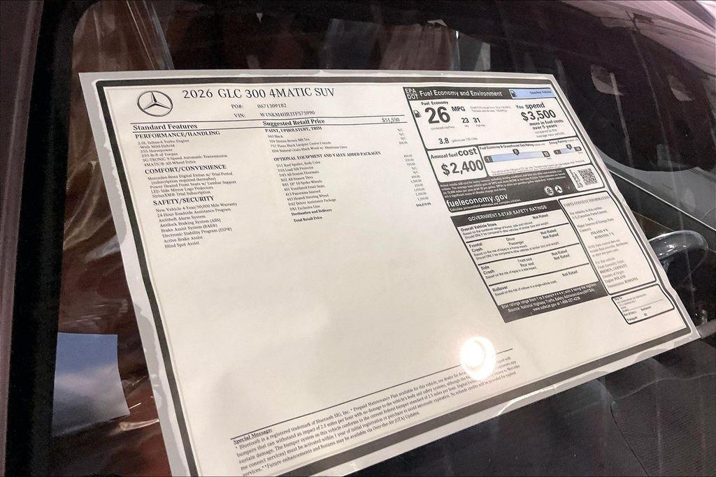 new 2026 Mercedes-Benz GLC 300 car, priced at $60,470