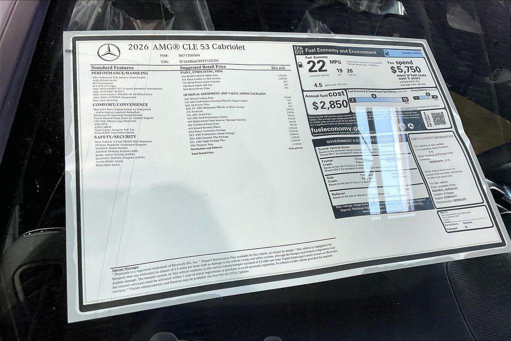new 2026 Mercedes-Benz AMG CLE 53 car, priced at $101,690