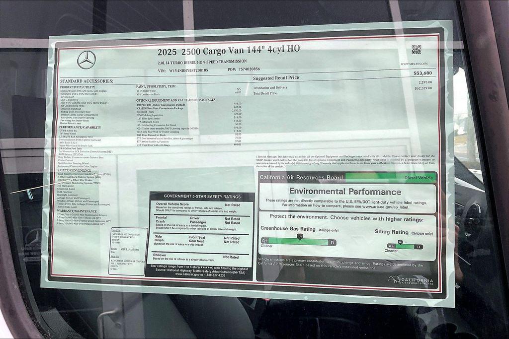 new 2025 Mercedes-Benz Sprinter 2500 car, priced at $62,529