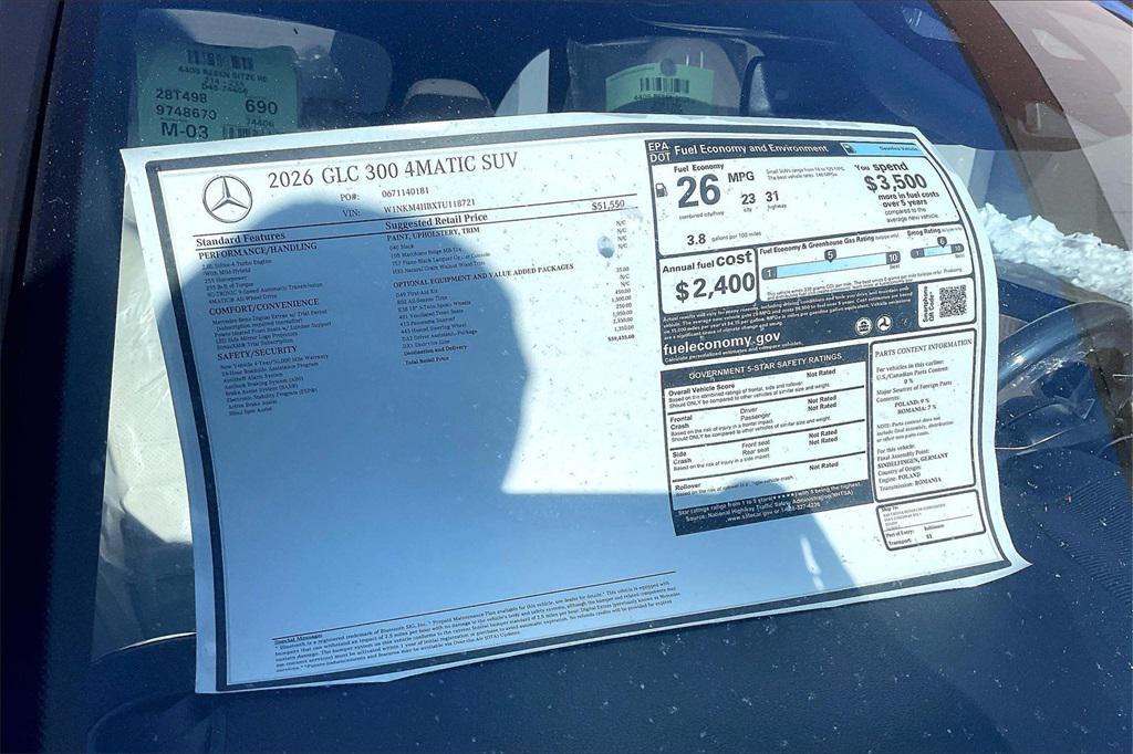 new 2026 Mercedes-Benz GLC 300 car, priced at $59,435