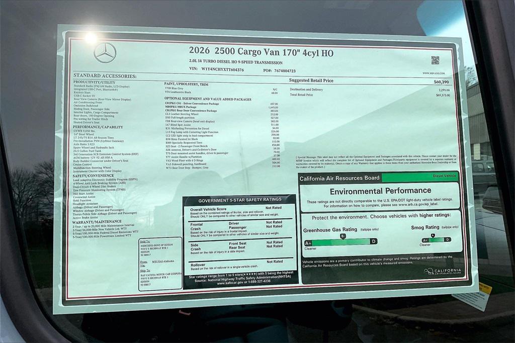 new 2026 Mercedes-Benz Sprinter 2500 car, priced at $69,373