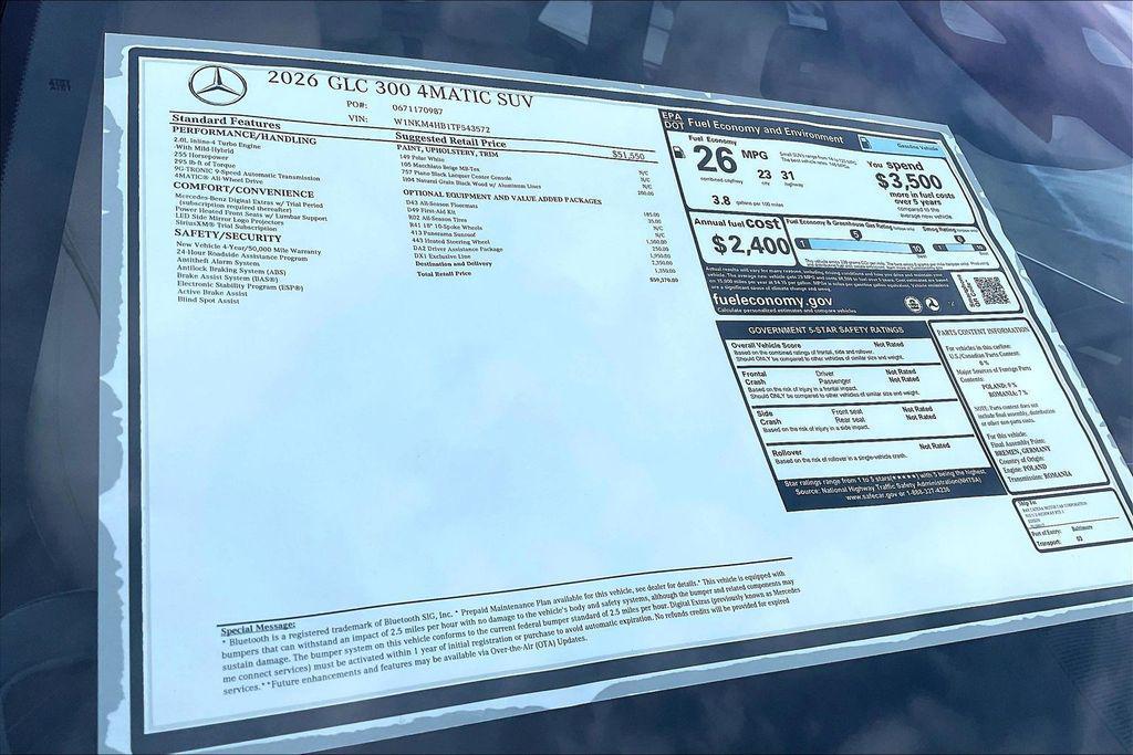 used 2026 Mercedes-Benz GLC 300 car, priced at $55,998