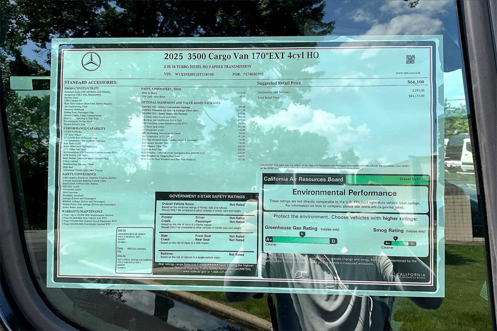 new 2025 Mercedes-Benz Sprinter 3500 car, priced at $84,172