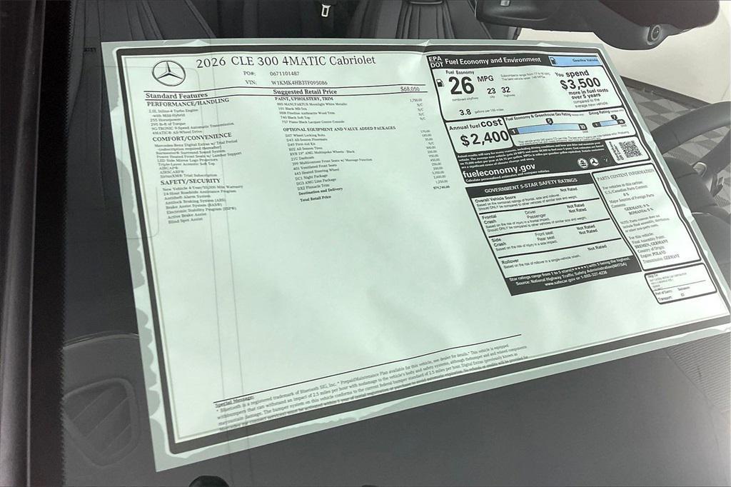 new 2026 Mercedes-Benz CLE 300 car, priced at $79,740