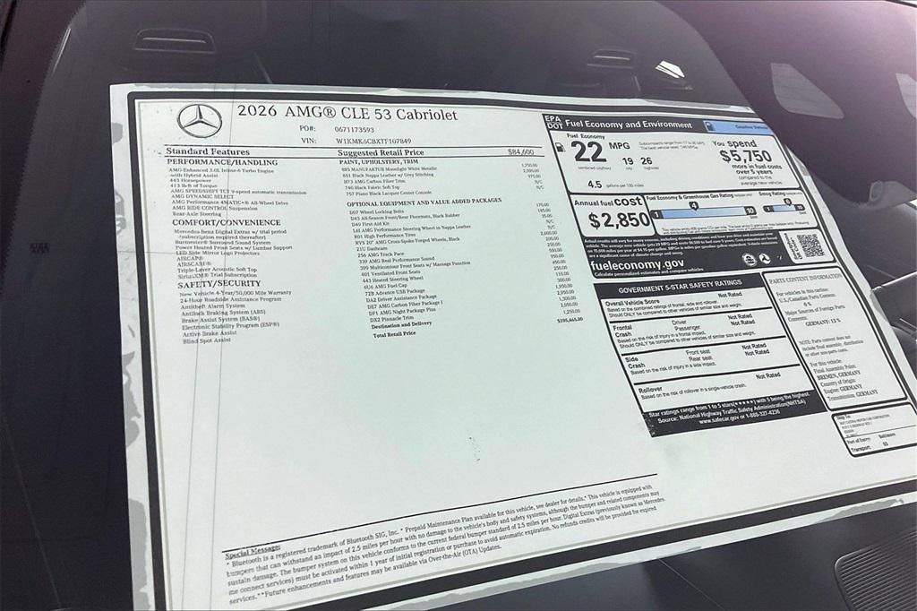 new 2026 Mercedes-Benz AMG CLE 53 car, priced at $105,465