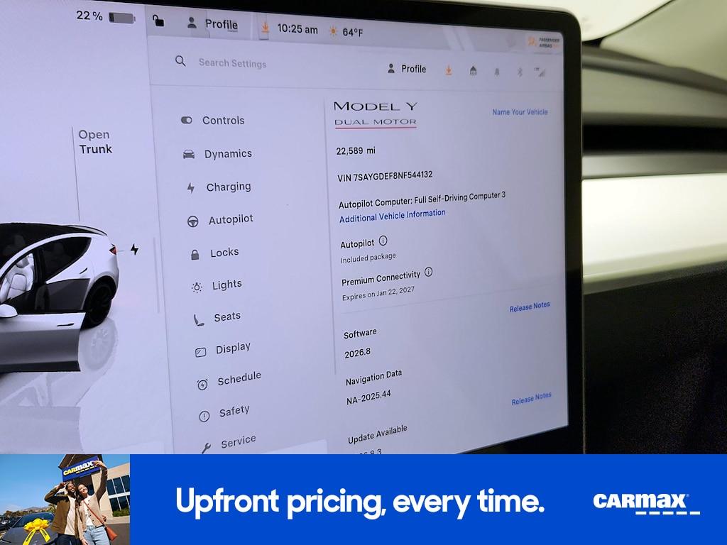 used 2022 Tesla Model Y car, priced at $35,998