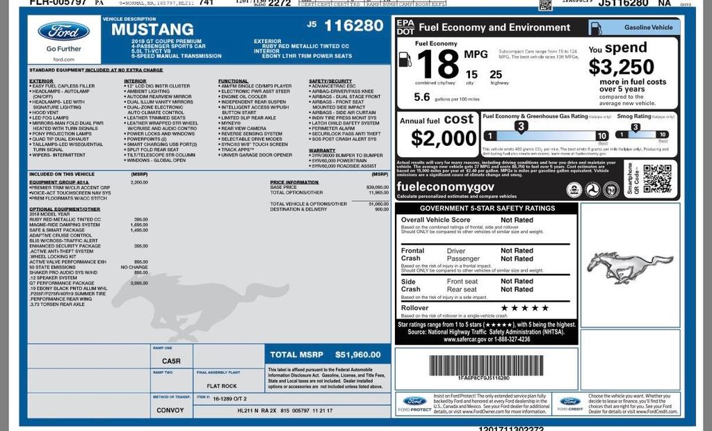 used 2018 Ford Mustang car, priced at $43,940
