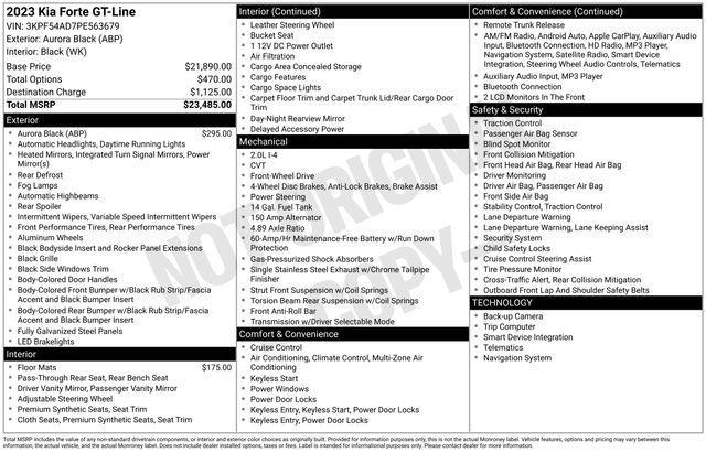 used 2023 Kia Forte car, priced at $20,978