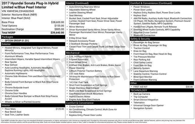 used 2017 Hyundai Sonata Plug-In Hybrid car, priced at $12,250