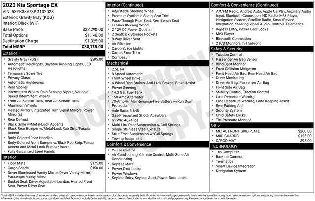 used 2023 Kia Sportage car, priced at $27,147