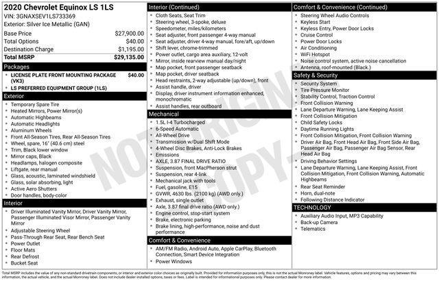 used 2020 Chevrolet Equinox car, priced at $15,801