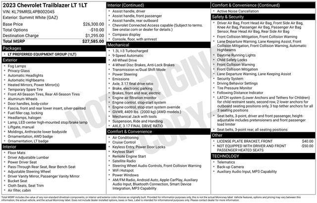 used 2023 Chevrolet TrailBlazer car, priced at $21,883