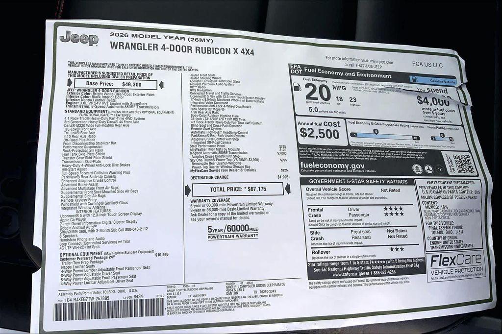 new 2026 Jeep Wrangler car, priced at $64,385