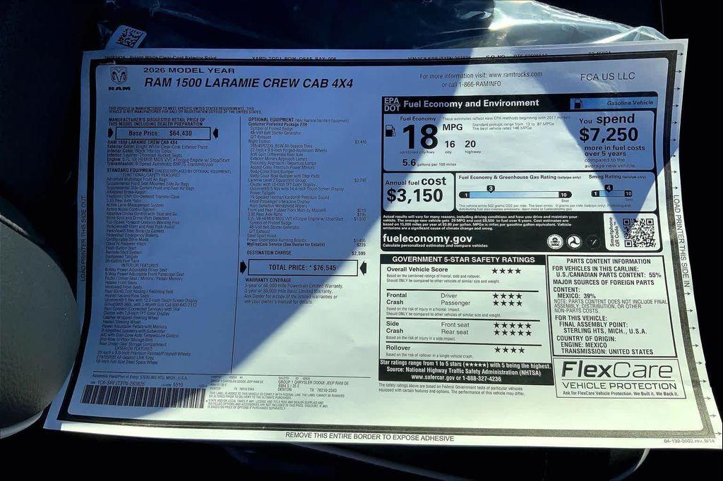 new 2026 Ram 1500 car, priced at $66,903