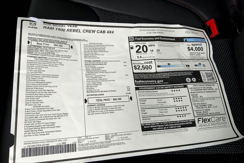 new 2026 Ram 1500 car, priced at $62,849