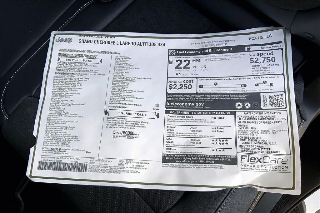 new 2026 Jeep Grand Cherokee L car, priced at $46,277