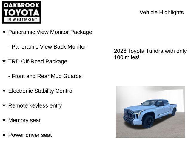 new 2026 Toyota Tundra car, priced at $68,469