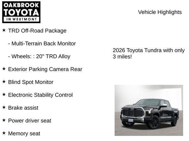 new 2026 Toyota Tundra car, priced at $65,942