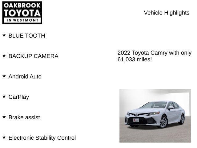 used 2022 Toyota Camry car, priced at $21,372