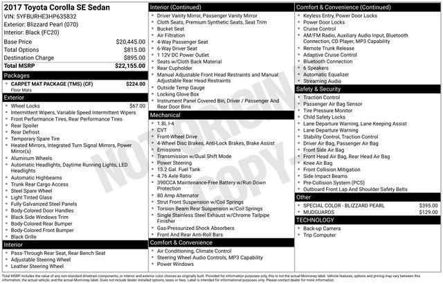 used 2017 Toyota Corolla car, priced at $17,800