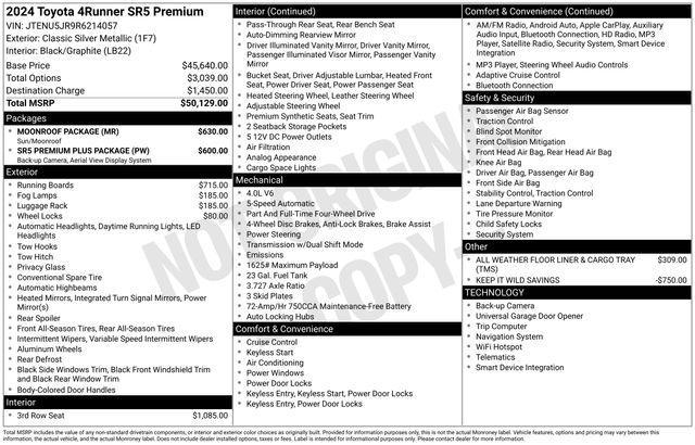 used 2024 Toyota 4Runner car, priced at $41,999