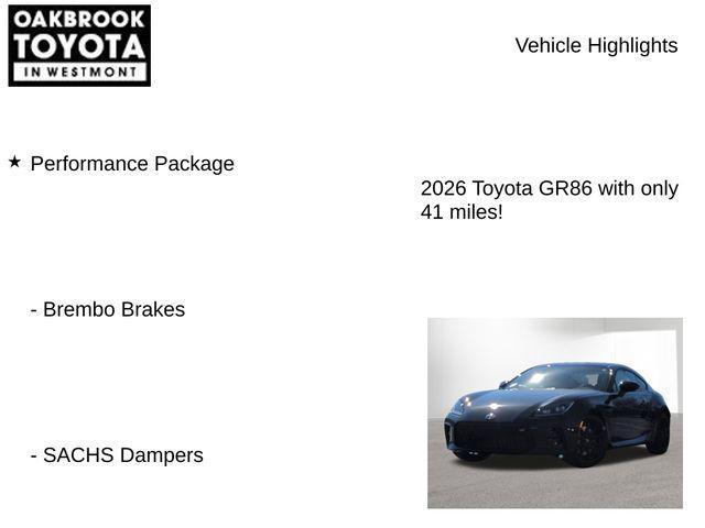 new 2026 Toyota GR86 car, priced at $37,702