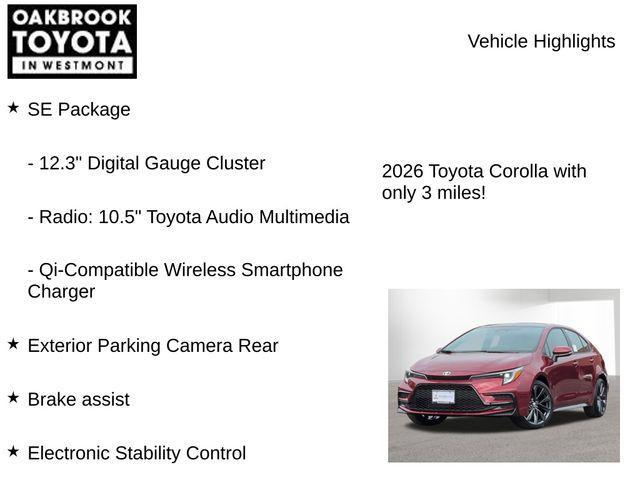 new 2026 Toyota Corolla car, priced at $27,645