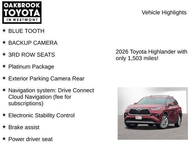 used 2026 Toyota Highlander Hybrid car, priced at $58,400