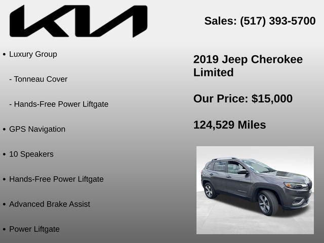 used 2019 Jeep Cherokee car, priced at $15,000