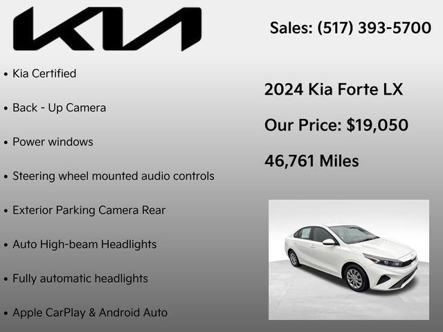 used 2024 Kia Forte car, priced at $19,050
