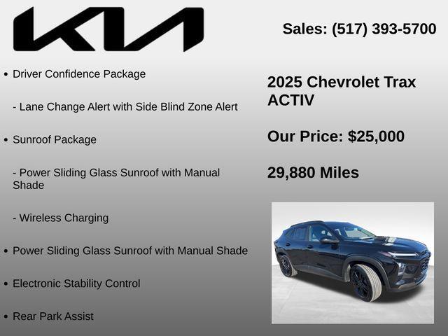 used 2025 Chevrolet Trax car, priced at $25,000