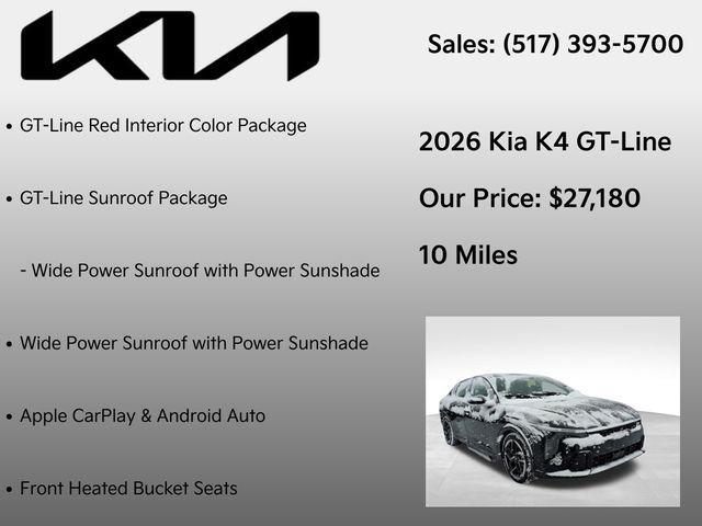 new 2026 Kia K4 car, priced at $27,180