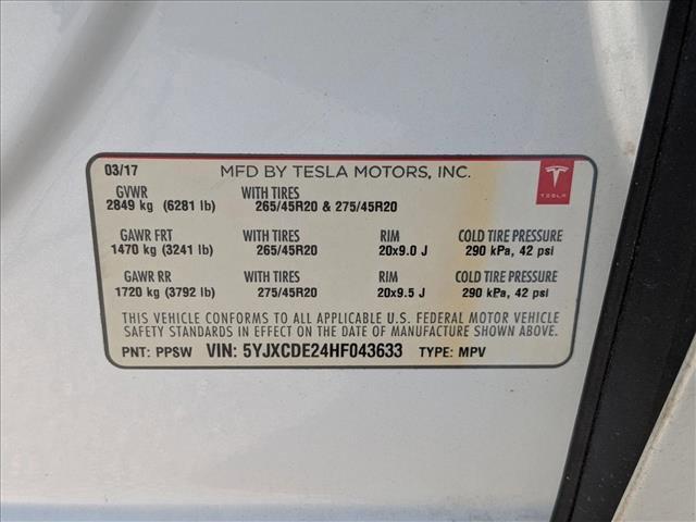 used 2017 Tesla Model X car, priced at $23,507