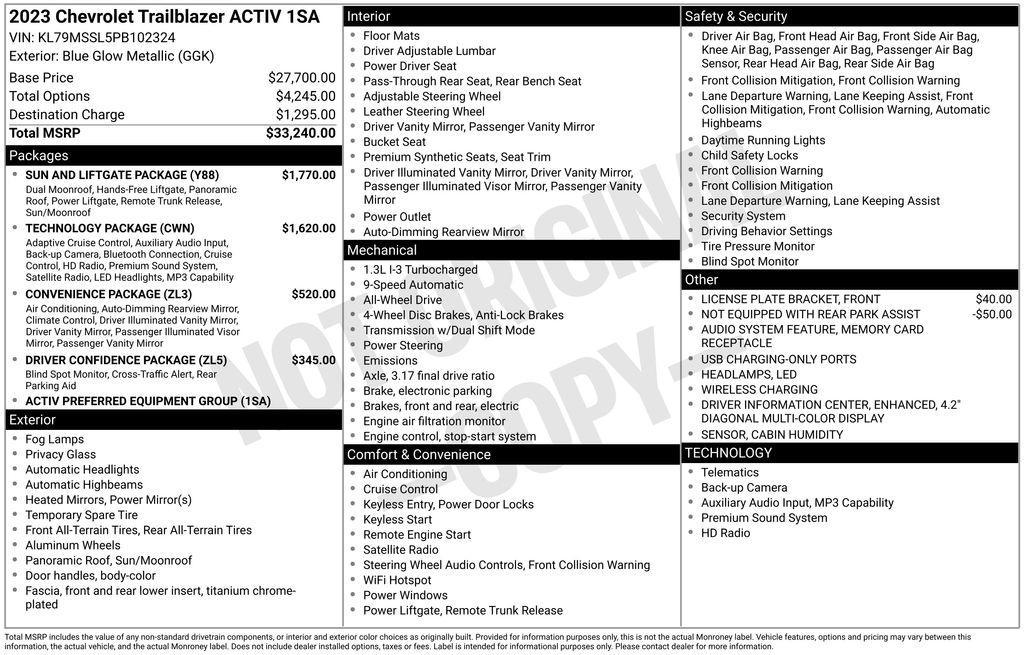 used 2023 Chevrolet TrailBlazer car
