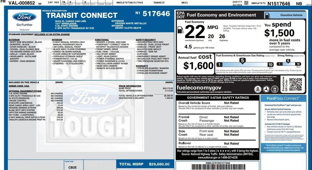 used 2022 Ford Transit Connect car, priced at $19,494