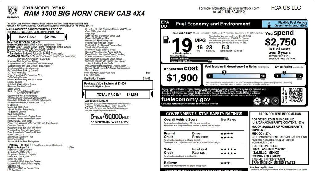 used 2018 Ram 1500 car, priced at $20,994