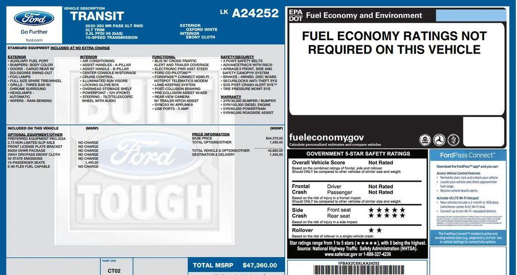 used 2020 Ford Transit-350 car, priced at $20,994