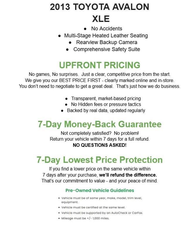 used 2013 Toyota Avalon car, priced at $13,913