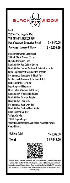 new 2025 Ford F-150 car, priced at $75,500