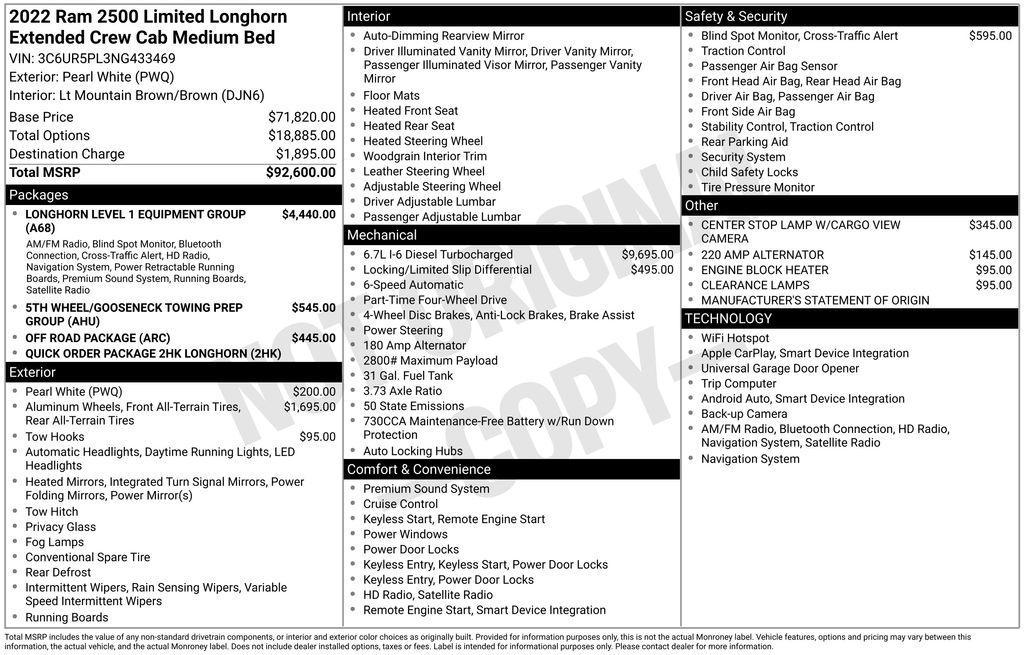 used 2022 Ram 2500 car, priced at $59,990