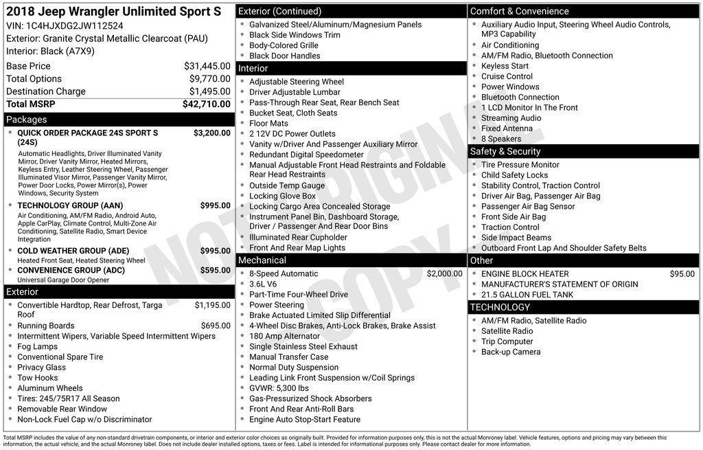 used 2018 Jeep Wrangler Unlimited car, priced at $20,500